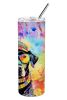 Black Labrador Hippie Dawg Stainless Steel Skinny Tumbler Vacuum Double Walled Reusable Insulated Tumbler Travel Cup for Coffee Cocktails Gift with Li