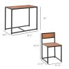 HOMCOM Industrial Dining Table Set for 2 Compact Kitchen Table and Chairs Rustic Brown for Small Spaces