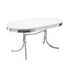 White and Chrome Oval Dining Table