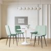 31.5" Round MDF Dining Table Set for 4,  Dining Table MDF Easy Clean with Durable Black Metal Legs