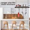 Hanging Pot Rack Ceiling Mount Cookware Organizer with 12pcs Hooks Pots and Pans Storage 33' Oval Pan Hangers for Kitchen,Easy Assembly, Black