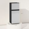 HOMCOM Small Fridge with Freezer, 4 Cu Ft Refrigerator with Reversible Doors, Silver