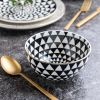 (2 pack) Stoneware Bowl, Black & White, Medallion Collection
