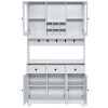 100x40x180cm Simple, With Drawers, With Wine Shelf, Particleboard, Triamine Veneer, Acrylic Door, Sideboard, White