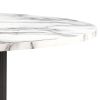 47 Inch Round Dining Table for 4, Imitation White Marble Grain MDF Tabletop Modern Kitchen Table