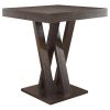 Cappuccino Double X Base Square Bar Table