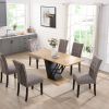 61.81 (46.46) inch Extendable Dining Table, Modern Geometric Rectangular Table with Sturdy Metal Frame and MDF base