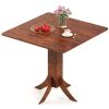 1PC Square Dining Table with Pedestal Base and Rubber Wood Frame