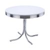White and Chrome Round Dining Table