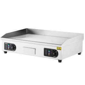VEVOR Commercial Electric Griddle, 2800W Countertop Flat Top Grill, 122Â°F-572 Â°F Adjustable Temp (Flatbed Type: Full Flat, Pan Size: 30 inch)