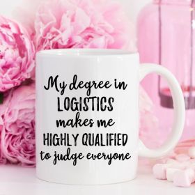 Logistics Gift, Logistics Mug, Logistics Degree, (Capacity: All White 11 oz)
