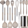 Kitchen Cooking Utensils Set, 12-piece Kitchen Utensils Set Non-stick Cooking Set Heat-resistant, BPA-Free, Silicone Handle Kitchen Tools
