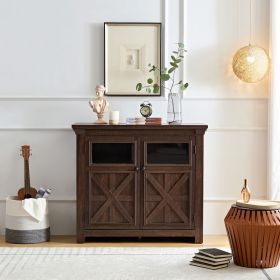 2 Doors Cabinet Large Buffet Sideboard Cabinet (Color: Espresso, Material: MDF)