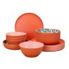 Bamboo Melamine 12-Piece Dinnerware Set