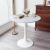 31.5" White Round Dining Table, Tulip Table Kitchen Dining Table 2-4 People with MDF Table Top & Pedestal Base