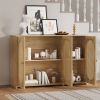 Retro 3-Door Sideboard with Large Storage Space Artificial Rattan Doors and Metal Handles,Accent Cabinet for Living Room and Hallway