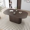 63 " MDF New Style Dining Table and Regular Edge Table, 4-8 Person Dining Table, Vertical Striped Table Legs, Thick Elegant Combination Table Top