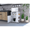 Munich Lower Microwave Pantry Single Door Cabinet, Three Lateral Shelves, Two Interior Shelves