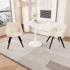31.5 " walnut color MDF round dining table, tulip dining table, and 2 artificial leather decorative chairs with black metal legs