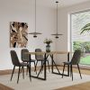 55" MDF Wood Colour Dining Table and Modern Dining Chair Set of 4, Mid Century Wooden Kitchen Table Set, Metal Base & Legs