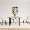 55" MDF Wood Colour Dining Table and Modern Dining Chair Set of 4, Mid Century Wooden Kitchen Table Set, Metal Base & Legs