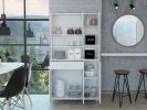 Helis Kitchen Pantry Cabinet, Two Open Shelves, One Drawer, Multiple Cabinets